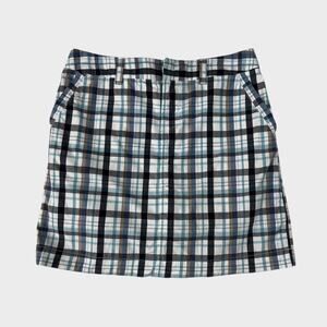 Sonoma Life Style Womens Womens Size 8 Plaid Skort Blue White Black Gray